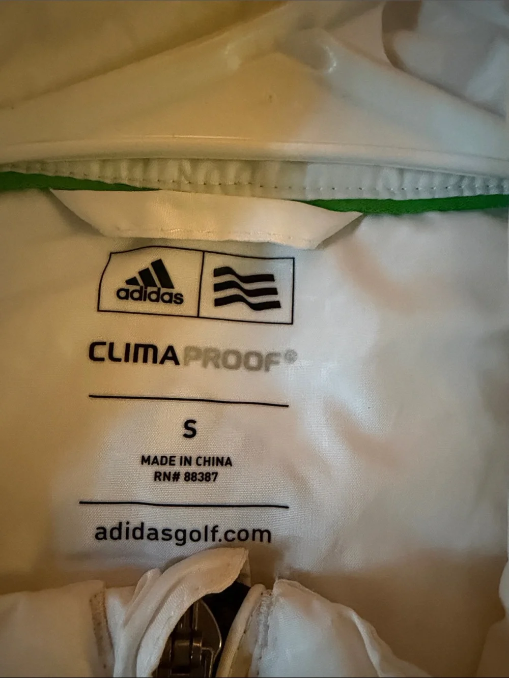 Adidas ClimaProof Wisconsin Badgers Men’s 1/4 Zip Golf Jacket in White -Small